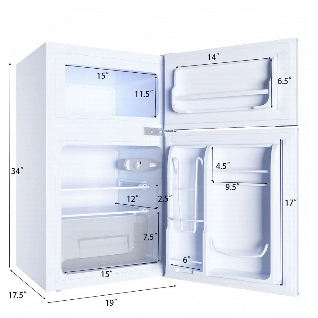 2026 NewCostway Refrigerator Small Freezer Cooler Fridge Compact 3.2 cu ft. Unit, Grey