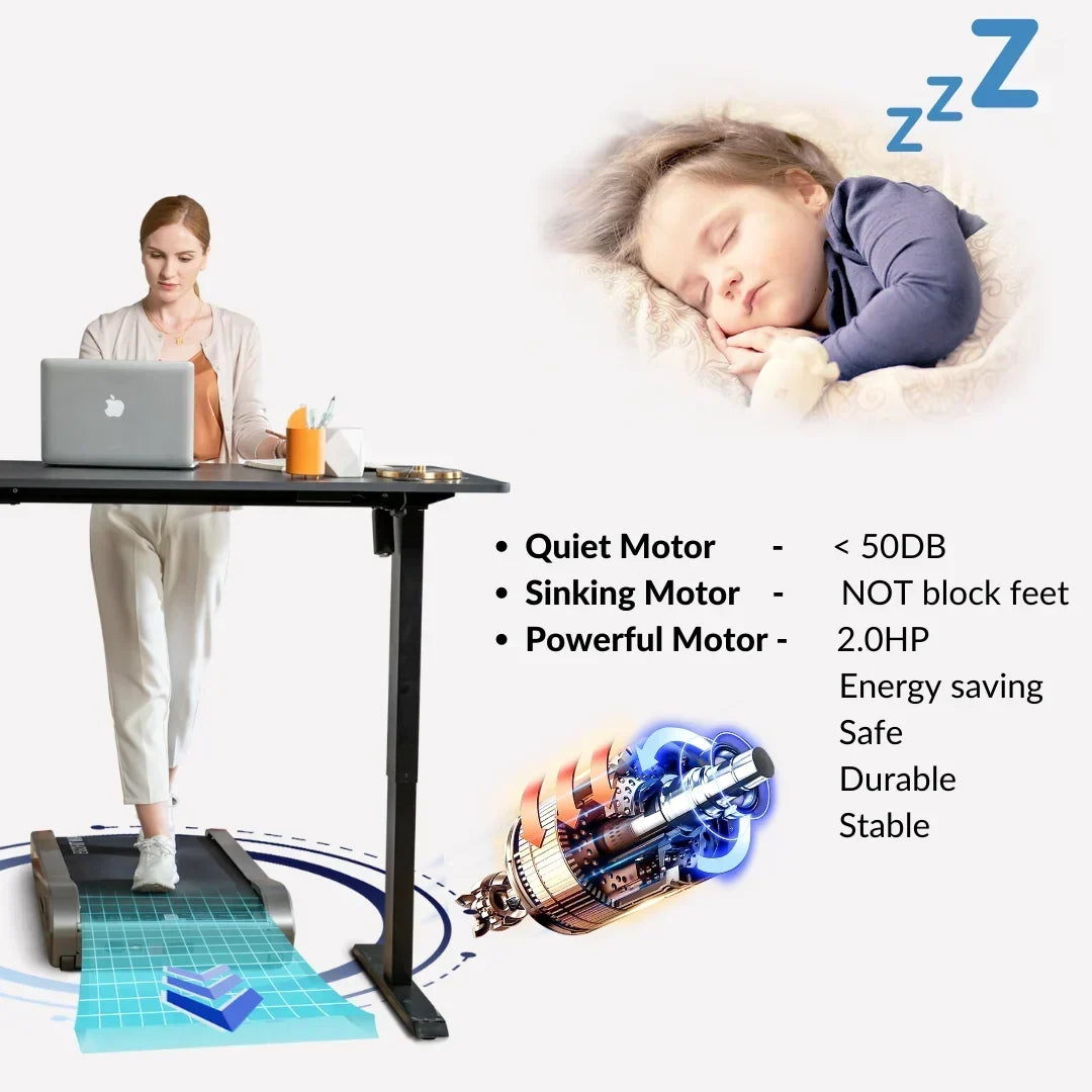 2026 NewEgofit Walker Pro Smallest Under Desk Electric Walking Treadmill for Home 2.0HP 5° Incline