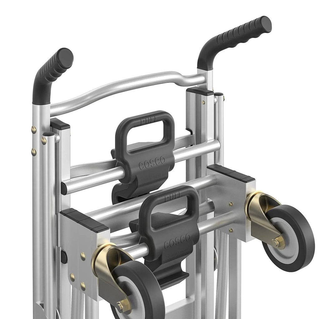 2026 NewCosco 3-in-1 Assist Series Aluminum Hand Truck/Assisted Hand Truck/Cart w/ flat free wheels, Silver