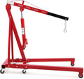 GAOMON 2-Ton Folding Cherry Picker Engine Hoist Hydraulic Shop Crane Lift with Telescopic Boom and 6 Swivel Casters Heavy-Dut