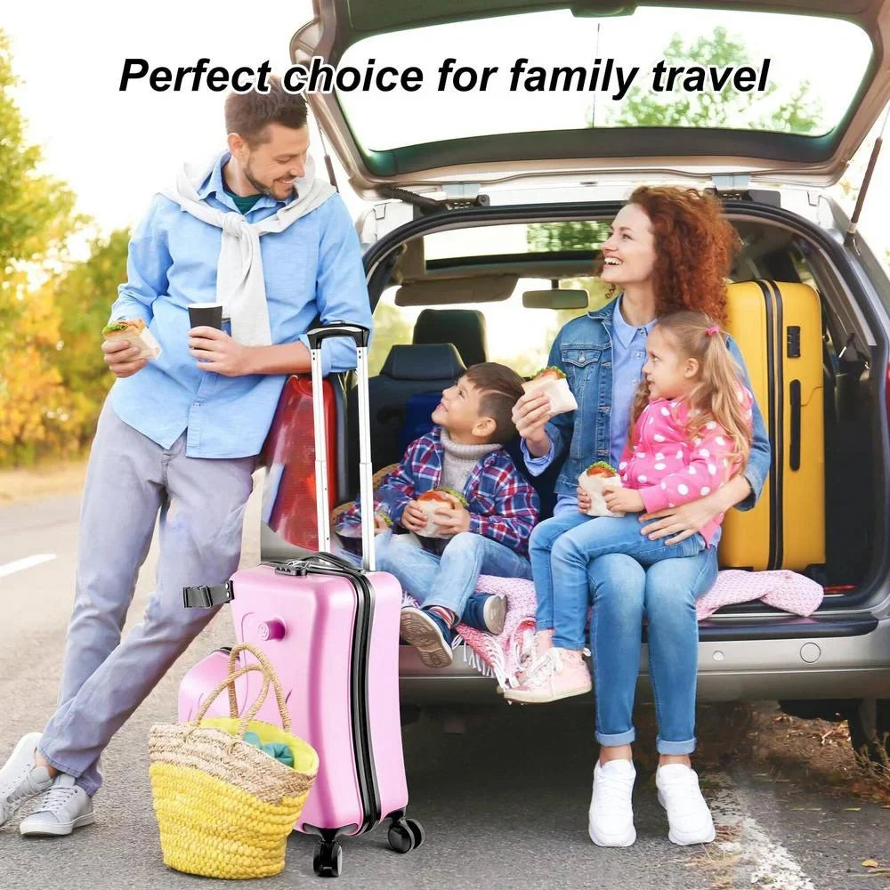 2026 NewTOHU Kids Luggage, Kids Ride-on Luggage with Spinner Wheels Suitcase, Kid's Ride-On Suitcase Help Your Child Relax