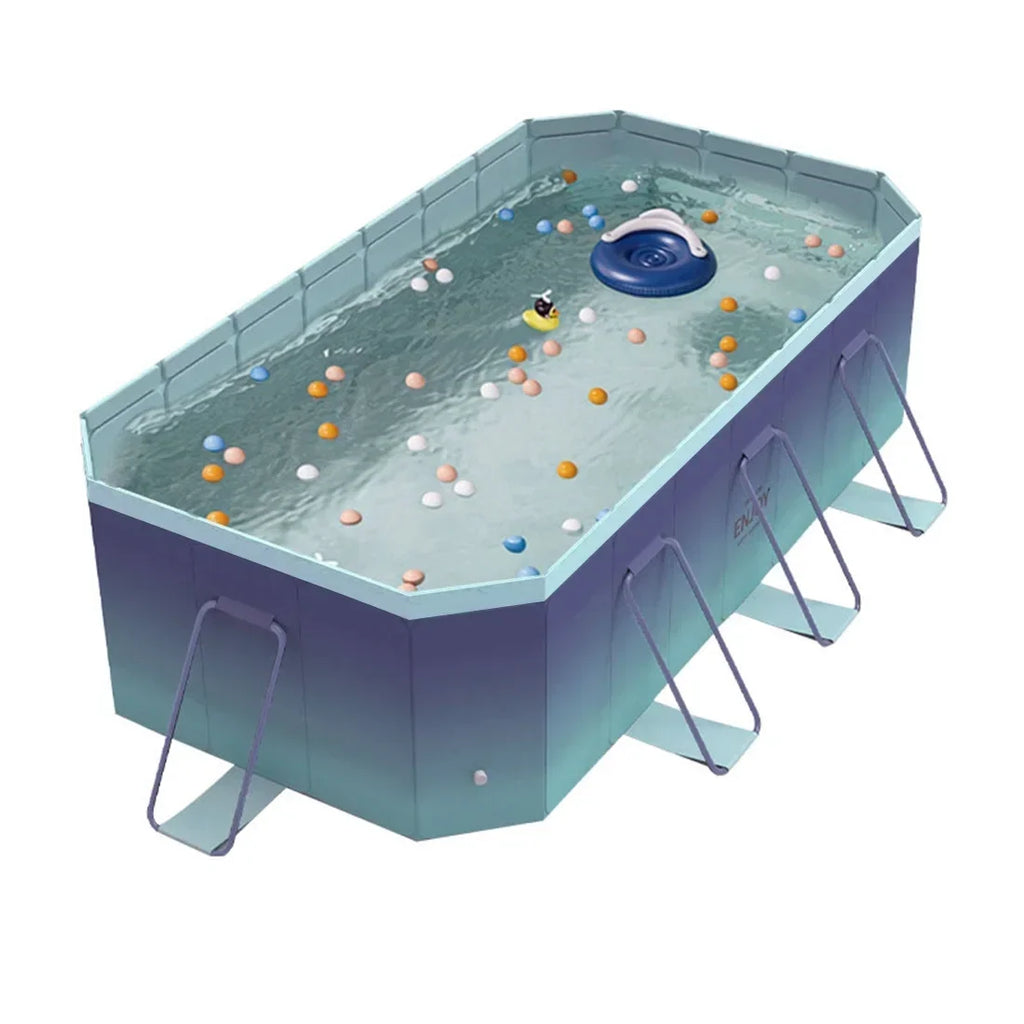 2026 NewFoldable Swimming Pool, Large Non-Inflatable Outdoor Pools for Kids Adults Above Ground Pools, 116in