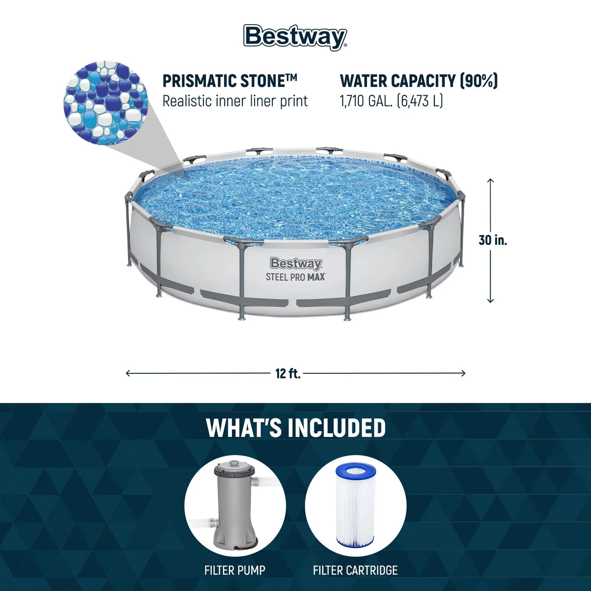 2026 NewBestway Steel Pro MAX 10' x 30" Above Ground Pool Set Round