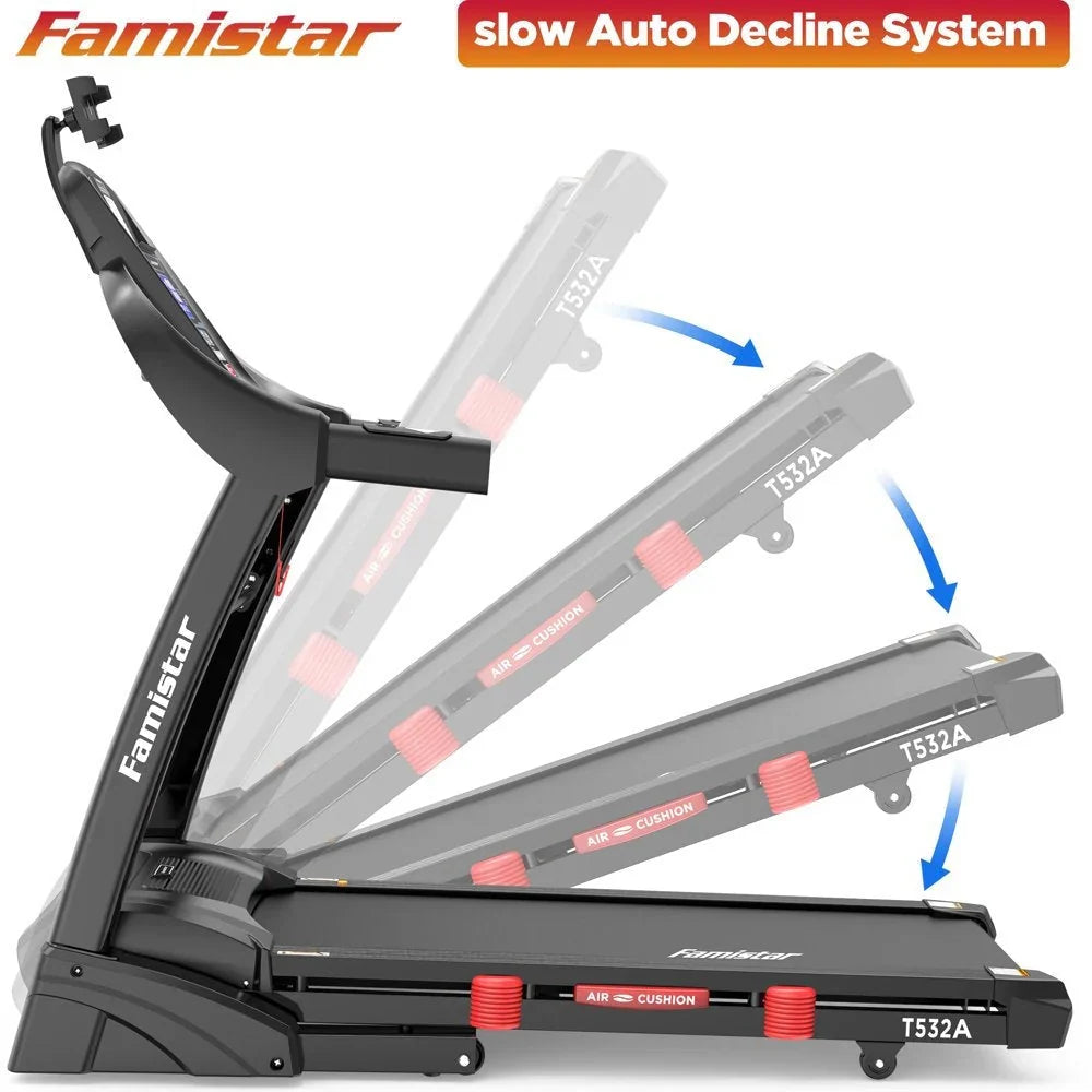 2026 NewFamistar Folding Treadmill for Home with 15 Levels Auto Incline, 300LB Capcity, 10MPH Fast Speed Controls