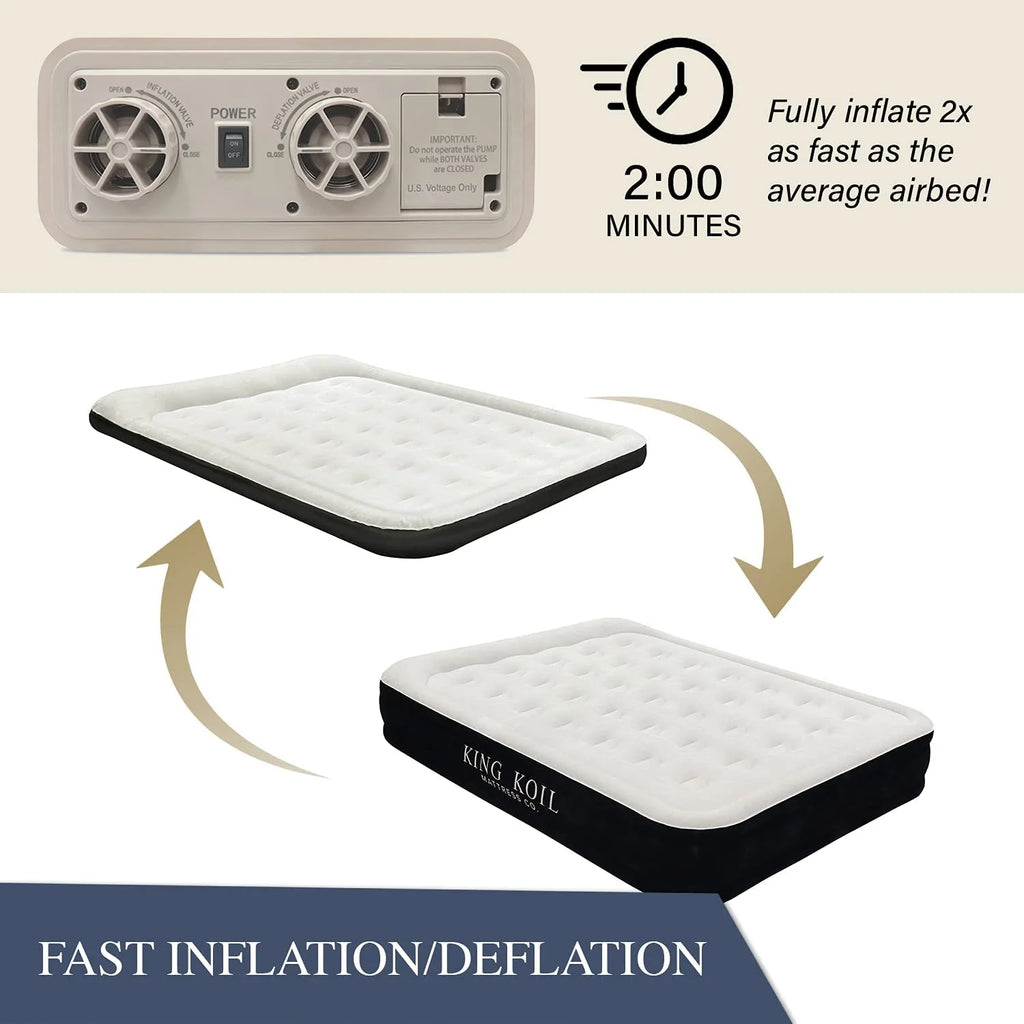 King Koil Luxury Air Mattress with High Speed Built-in Pump