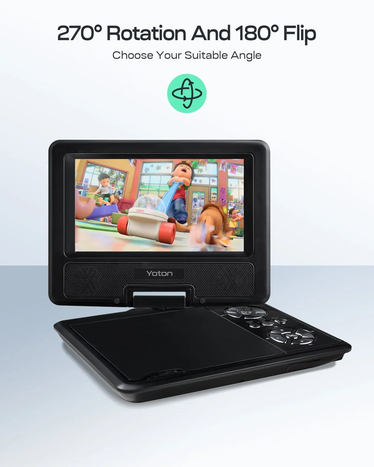 2026 New7.5'' Portable DVD Player for Car and Kids Support USB & SD Cards 5 Hours Internal Battery Car DVD Player with Car Charger, Black