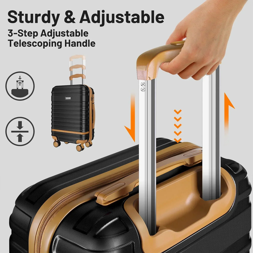 2026 New5 Piece Luggage Sets and Travel Duffel Bag, ABS Hardshell Hardside Checked Luggage with TSA Lock and Double Spinner Wheels Suitcase, Deep Blue