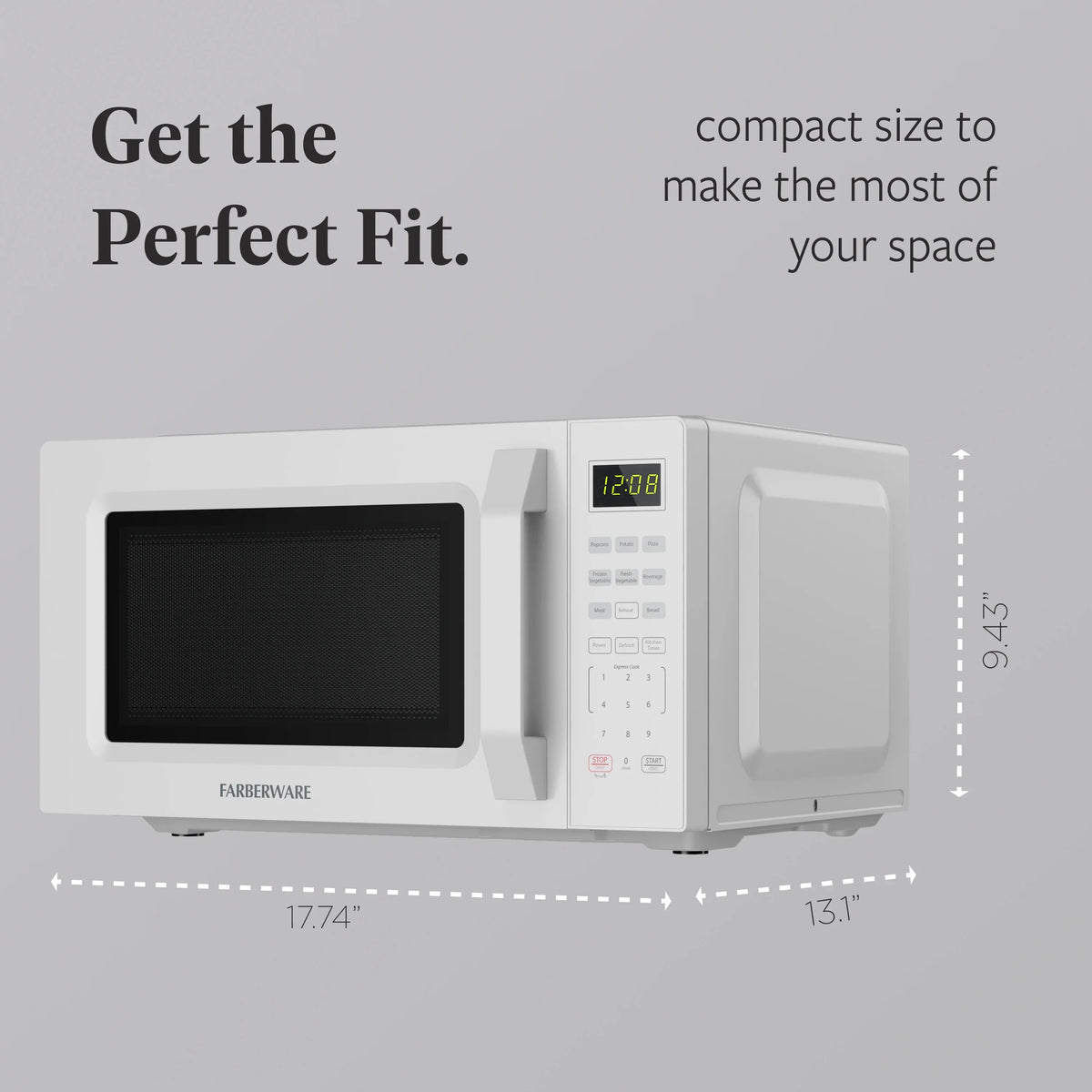 2026 NewFarberware 1.1 Cu. Ft. 1000-Watt Compact Microwave Oven, Black