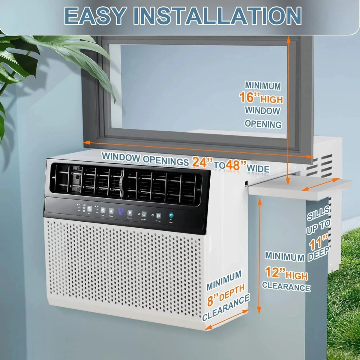 2026 NewAntarctic Star 12,000 BTU U-shaped window air conditioner, cools rooms up to 550 square feet with 6 modes, 24-hour timer, ultra-quiet window air conditioner