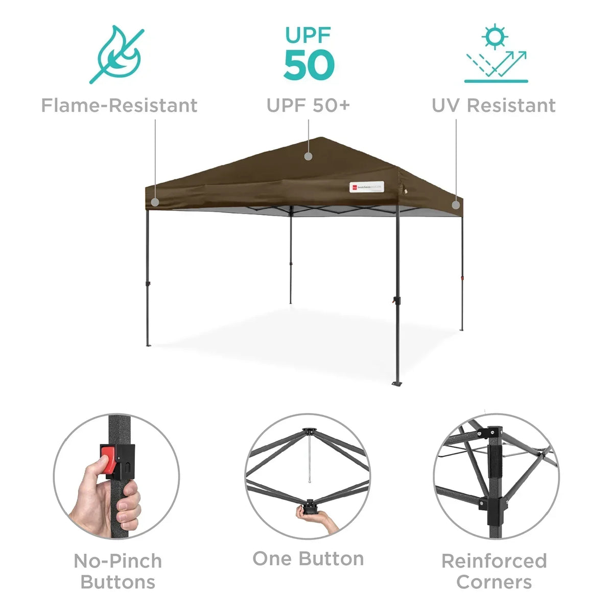 2026 NewBest Choice Products 12x12ft Easy Setup Pop Up Canopy w/ 1-Button Setup, Wheeled Case, 4 Weight Bags - Navy Blue