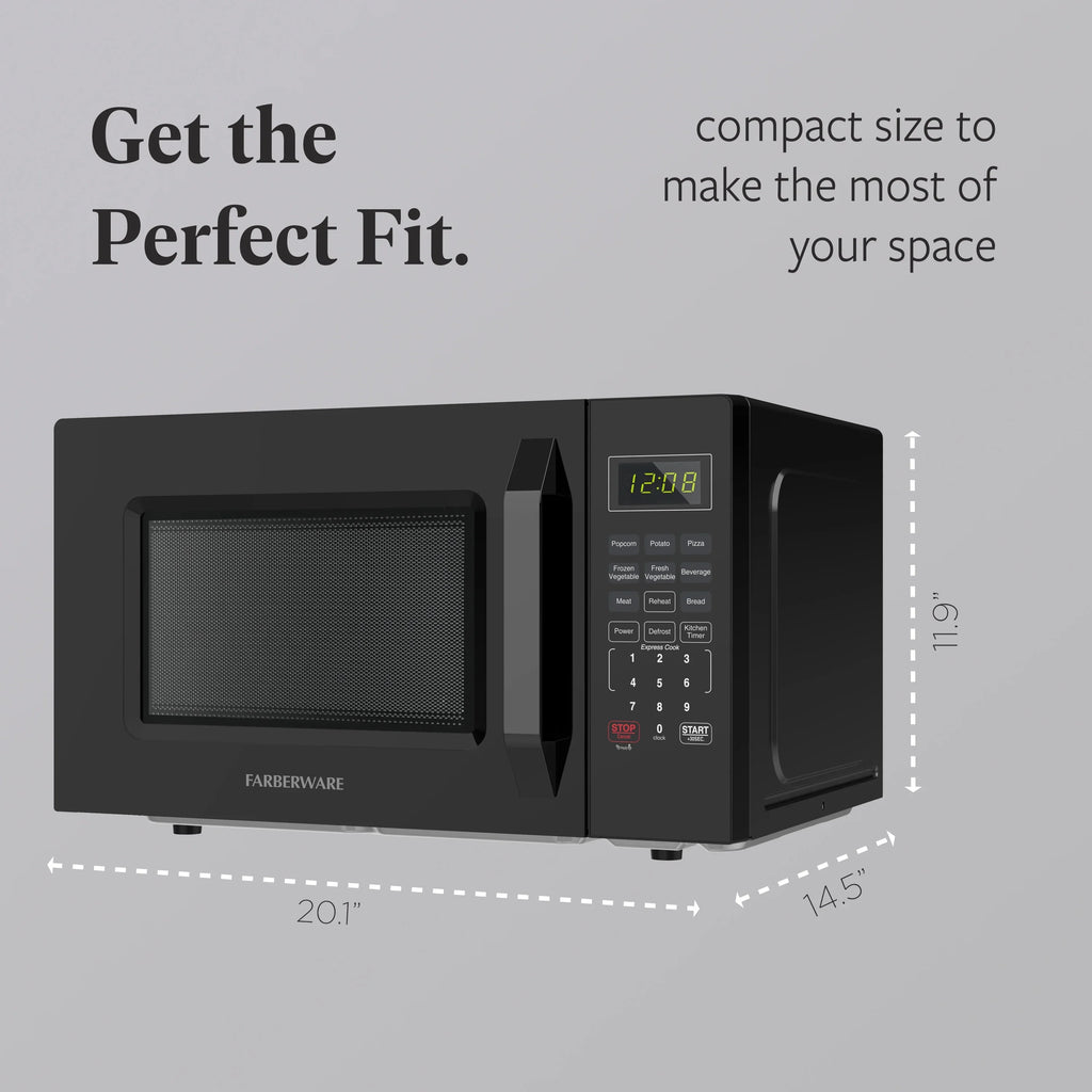 2026 NewFarberware 1.1 Cu. Ft. 1000-Watt Compact Microwave Oven, Black