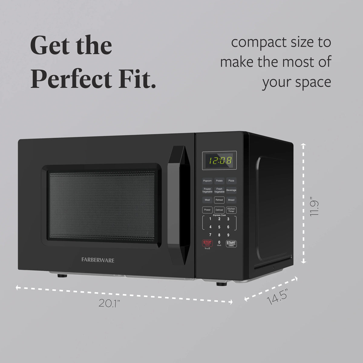 2026 NewFarberware 1.1 Cu. Ft. 1000-Watt Compact Microwave Oven, Black