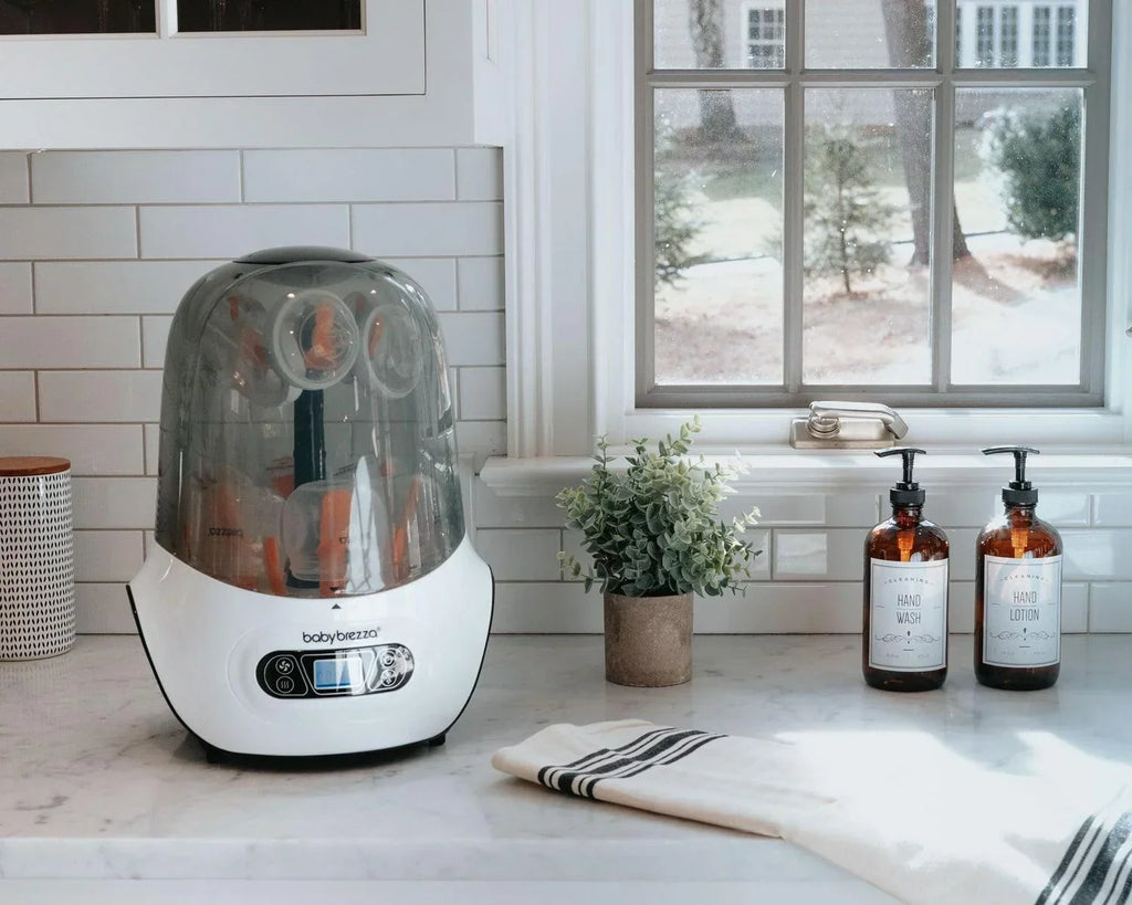 2026 NewBaby Brezza Baby Bottle Sterilizer and Dryer Machine Electric Steam Sterilization - Pacifiers. Glass. Plastic. and Newborn Feeding Bottles