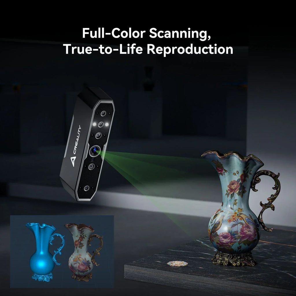 2026 NewCreality CR-Scan Otter 3D Scanner Kit High Accuracy 0.02mm with 8 LED Infrared Lights 24 Bit Full-Color Scan, Noiseless, Sensitive Operation for Windows/macOS