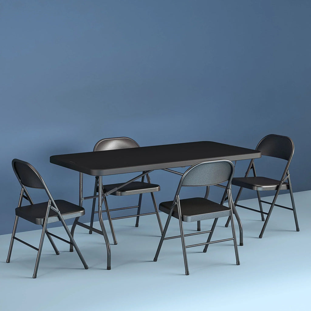 Cosco 6 Foot Centerfold Folding Table, Black