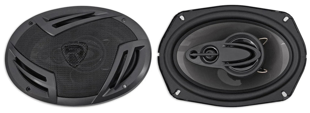 2026 New(4) Rockville RV69.4A 6x9" 1000w 4-Way Car Speakers+Quad Speaker Enclosure Box