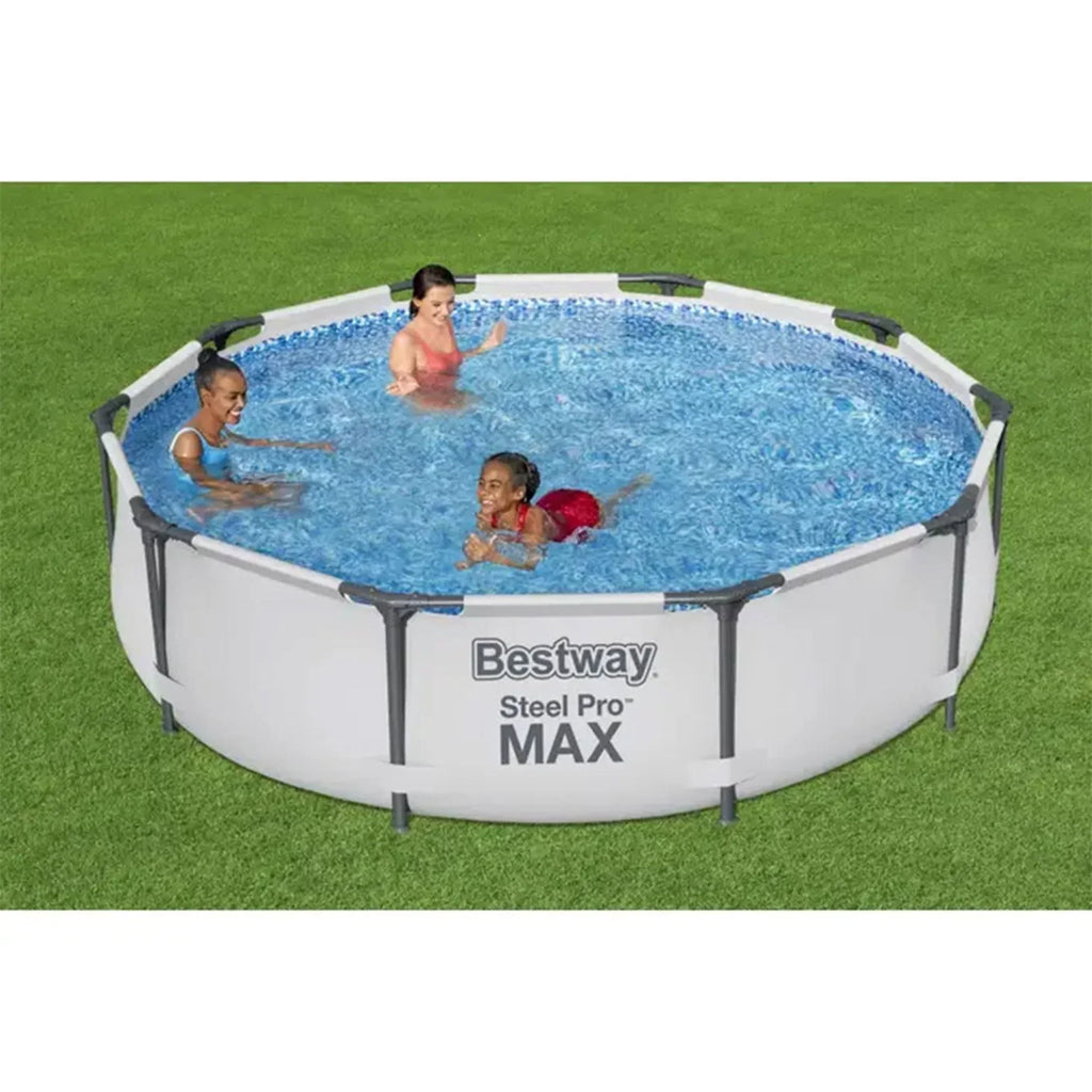 2026 NewBestway Steel Pro MAX 10'x30" Above Ground Outdoor Swimming Pool with Pump Metal frame pools Round