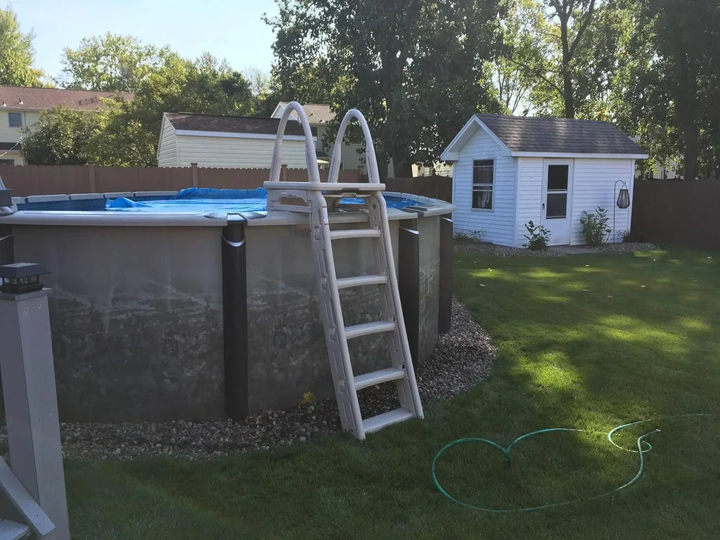 2026 Newconfer plastics a-frame 7200 above ground adjustable pool roll-guard safety ladder