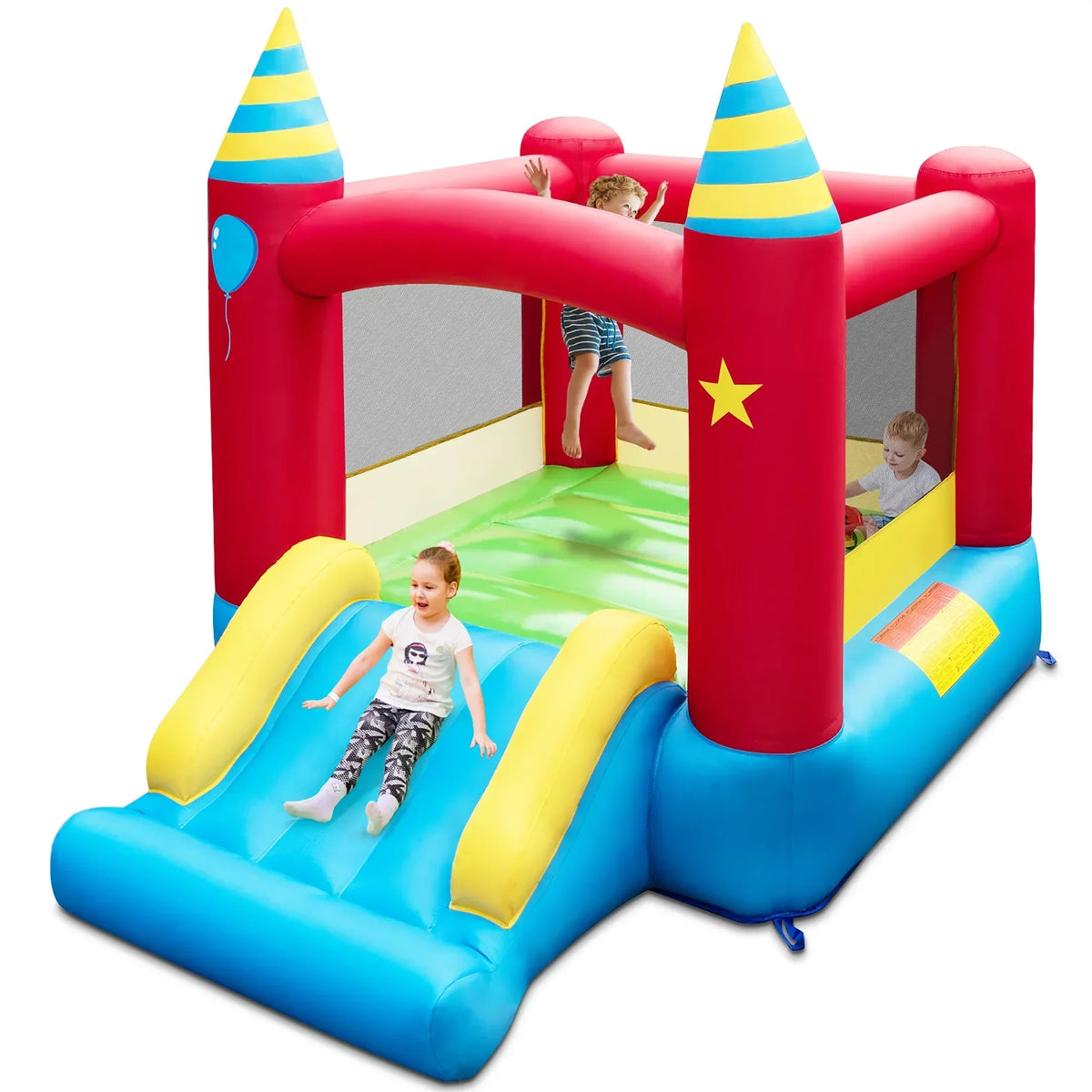2026 NewCostway Inflatable Kids Jumping Bouncer Indoor Outdoor with 480W Blower
