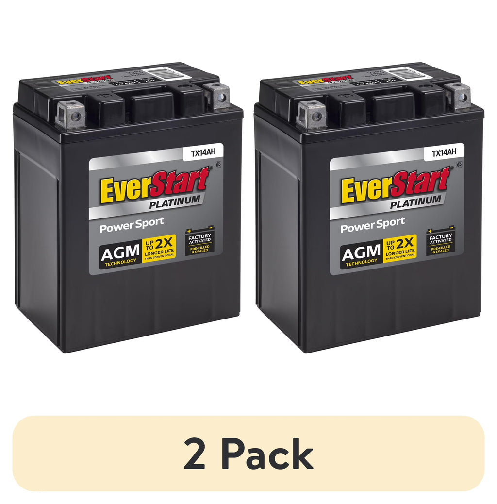 2026 NewEverStart Platinum AGM PowerSport Battery, Group Size TX14AH 12 Volt, 220 CCA
