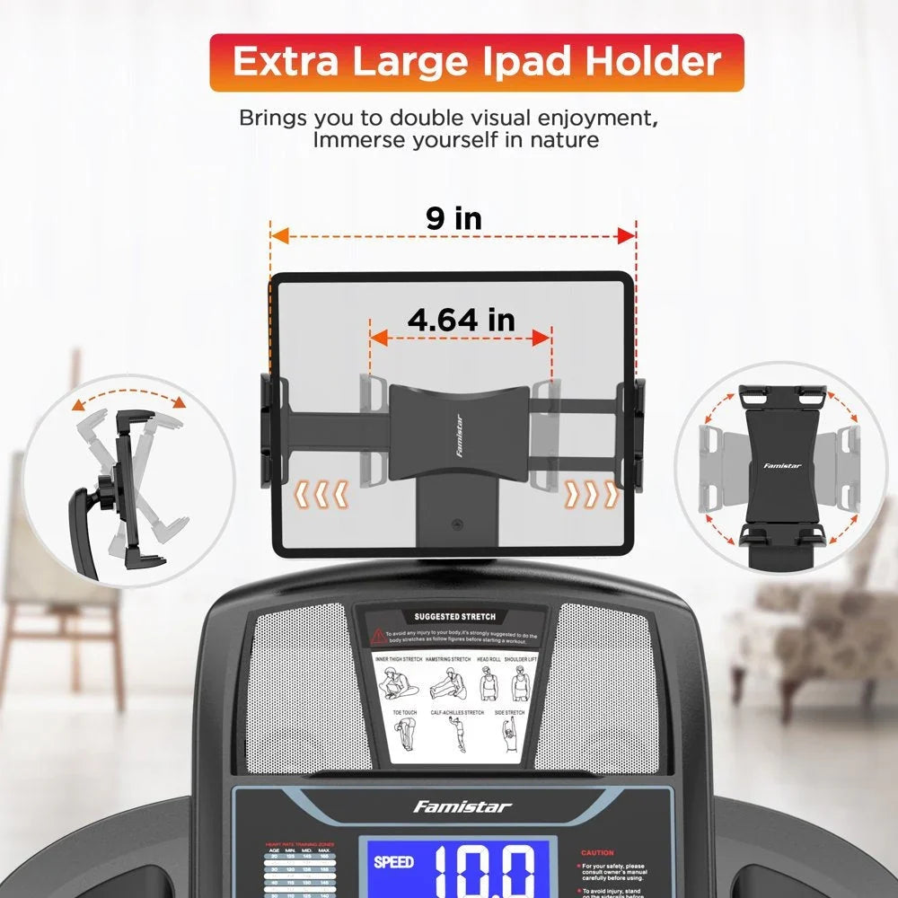 2026 NewFamistar Folding Treadmill for Home with 15 Levels Auto Incline, 300LB Capcity, 10MPH Fast Speed Controls