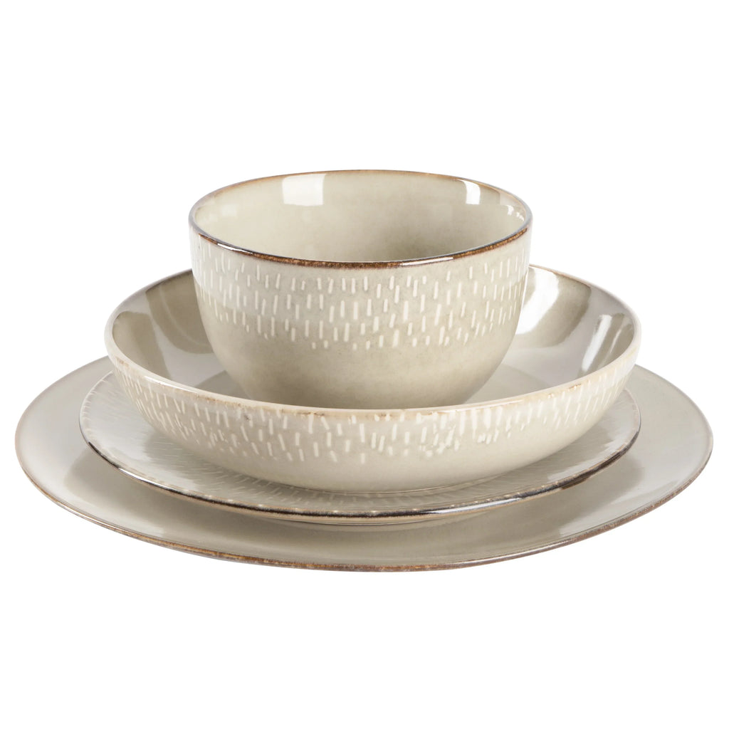 2026 NewGibson Elite Matisse 16-Piece Dinnerware Set - Taupe
