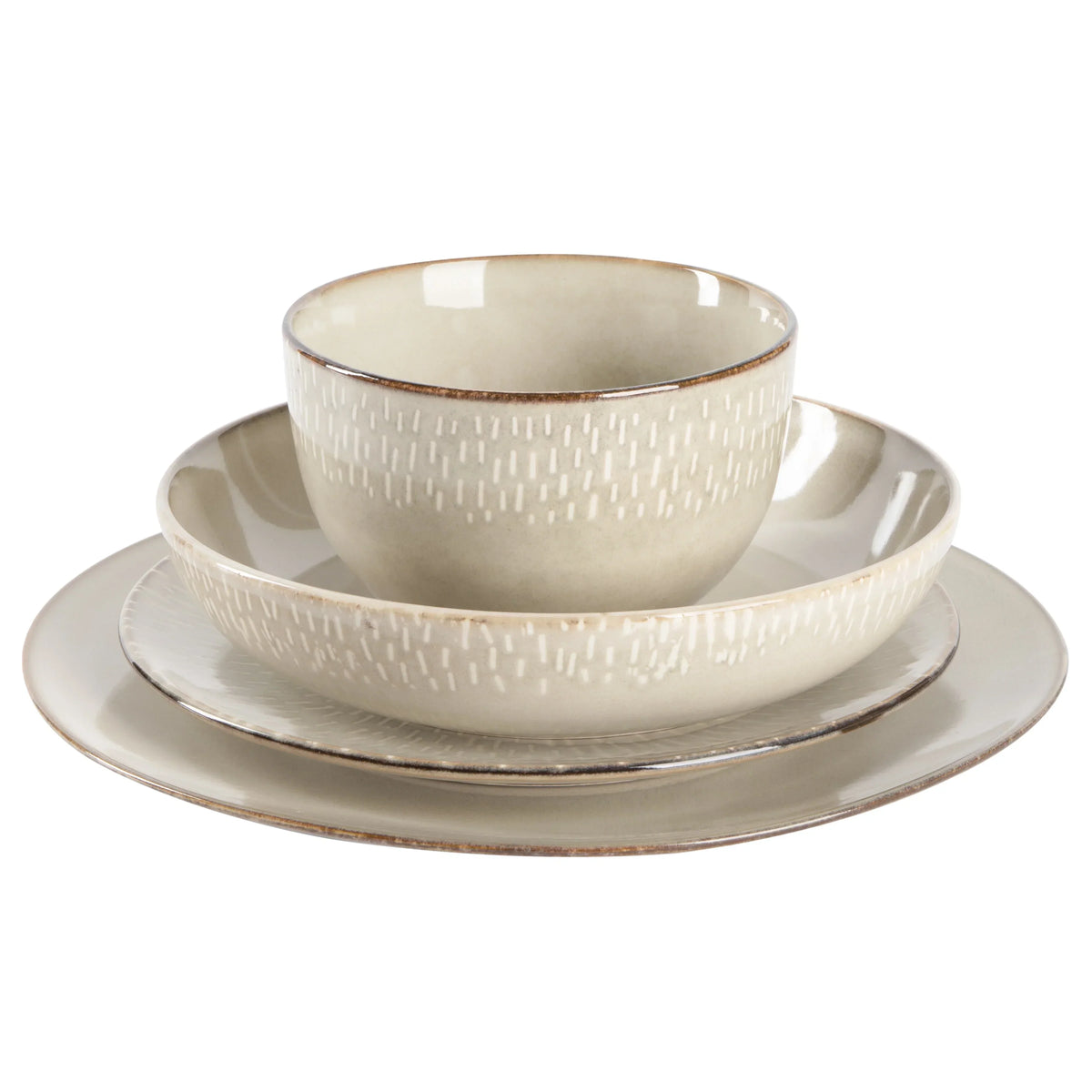 2026 NewGibson Elite Matisse 16-Piece Dinnerware Set - Taupe