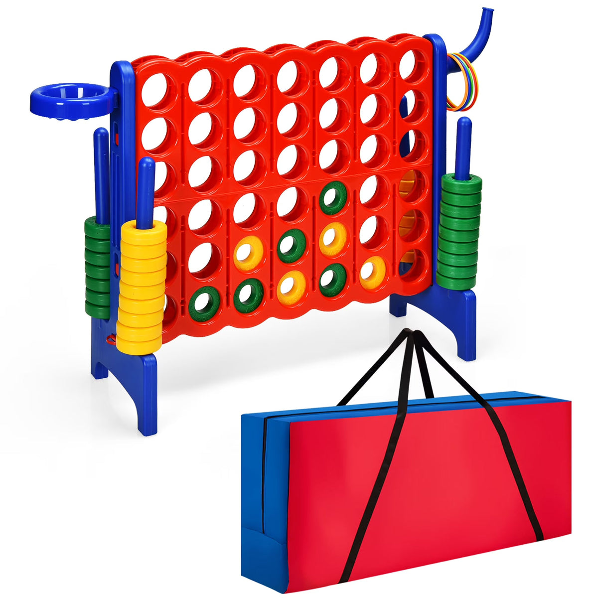 2026 NewCostway Giant 4 in A Row Jumbo 4-to-Score Game Set W/Storage Carrying Bag for Kids Adult