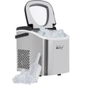 2026 NewDeco Compact Countertop Ice Maker, 26LBs in 24HRs, 9 Bullet Ice Cubes Ready in 6 Minutes, Stainless Steel