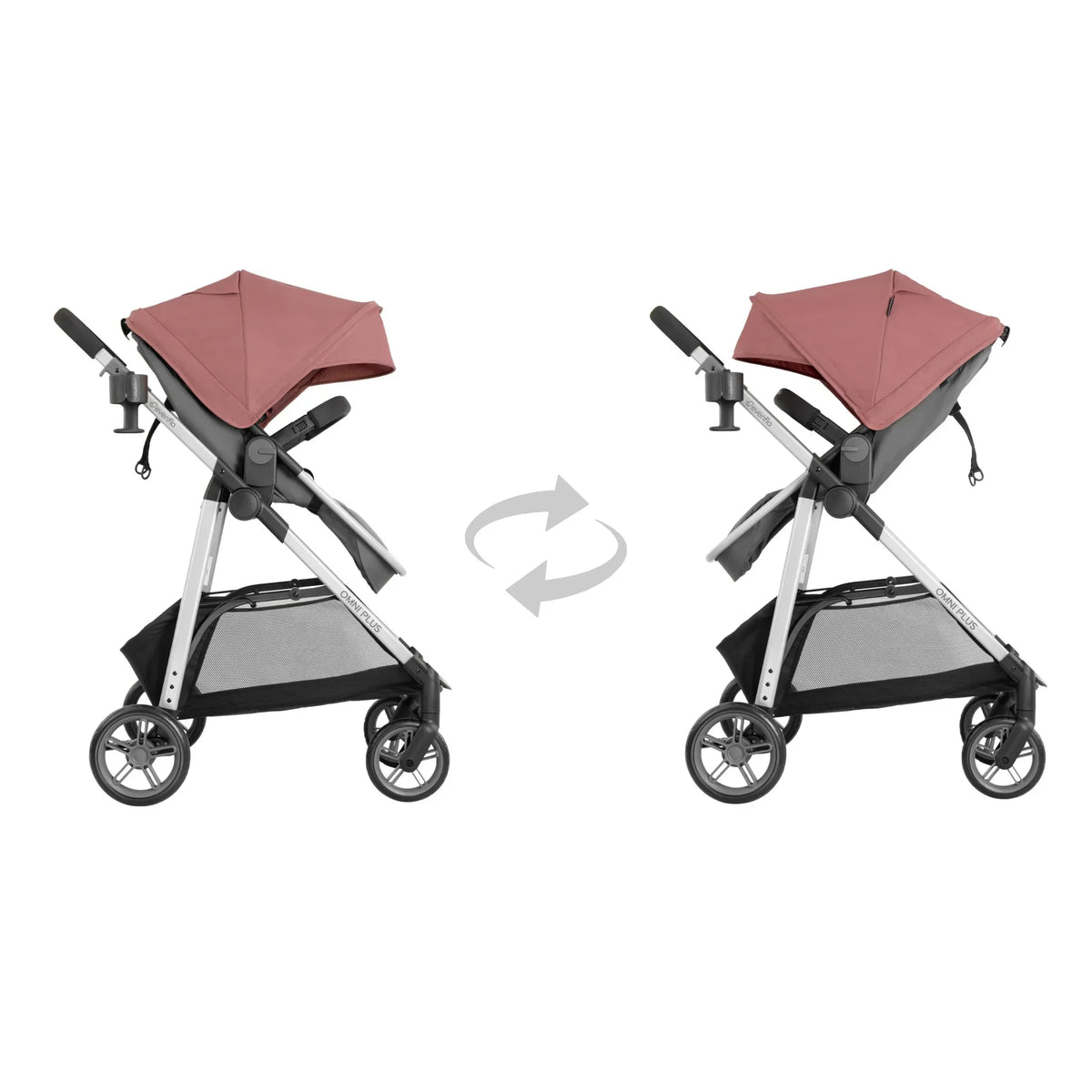 2026 NewEvenflo Omni Plus Modular Travel System with LiteMax Sport Infant Car Seat, Mylar Gray, Unisex