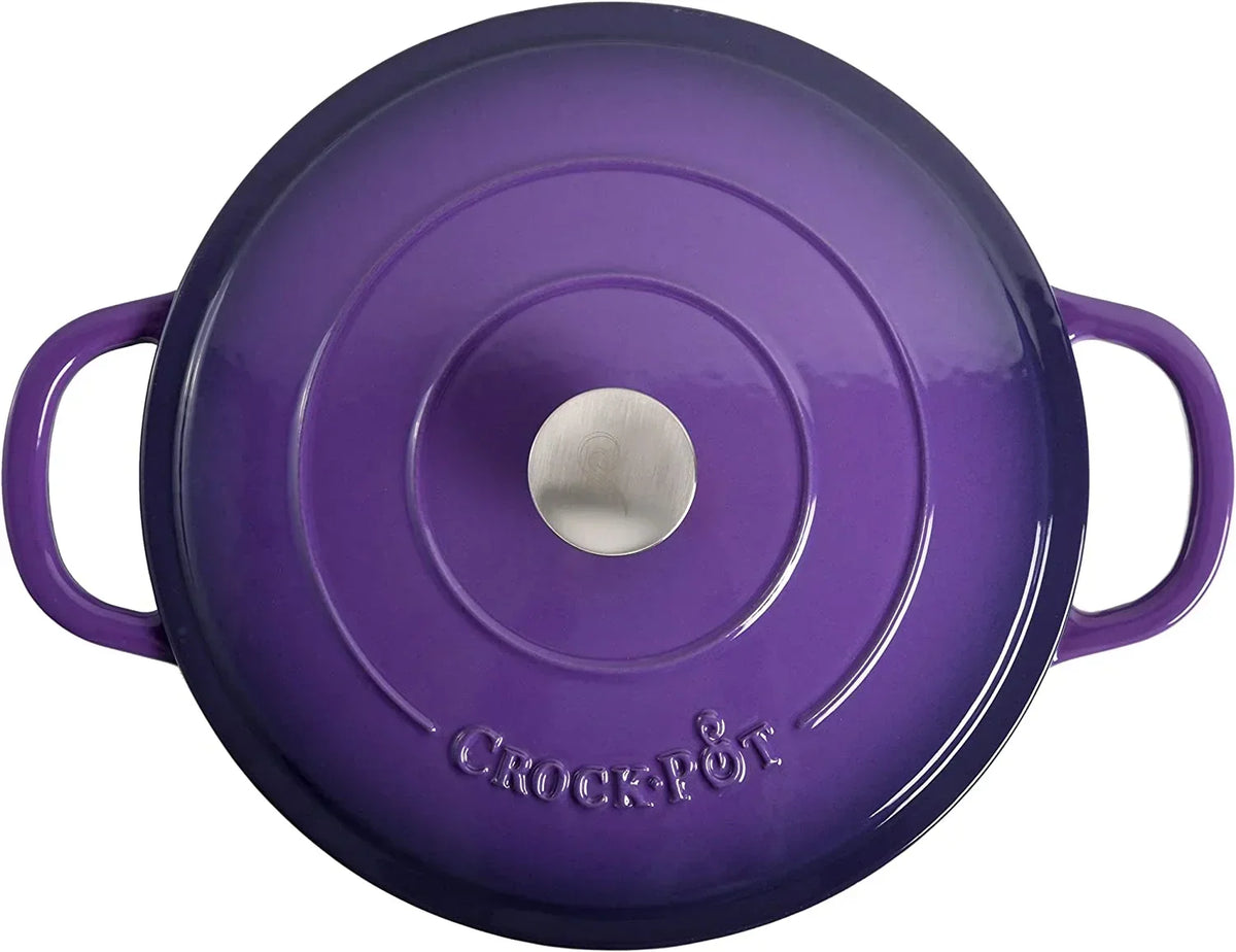 2026 NewCrock-Pot Artisan 2 Piece 5 Quart Enameled Cast Iron Braiser with Lid in Lavender