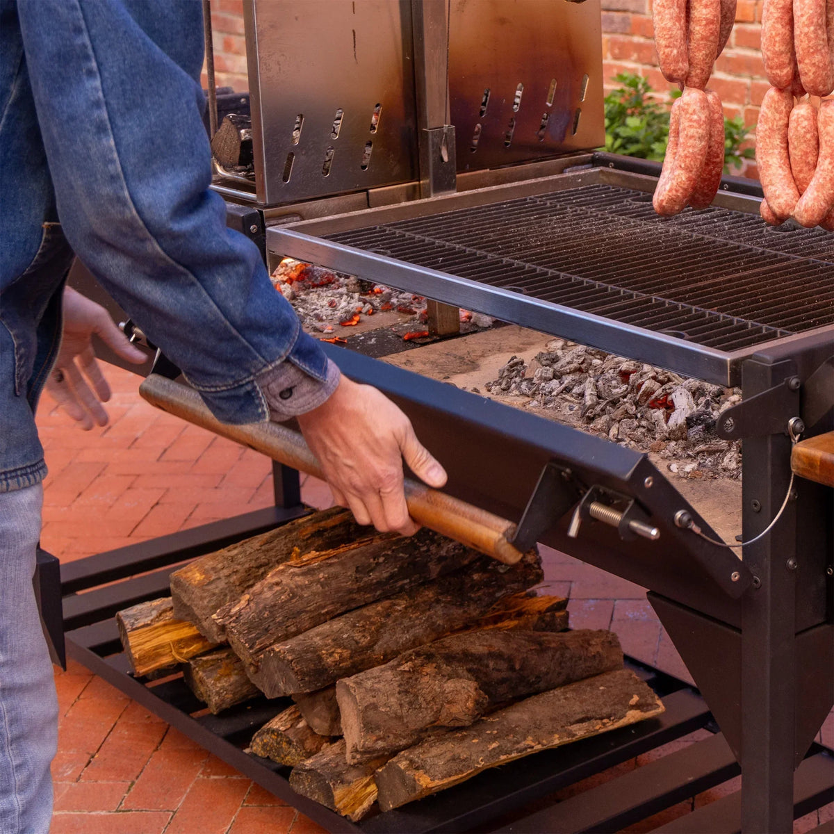 2026 NewBackyard Discovery Argentine Santa Maria XL Wood Fire & Charcoal Steel Grill, Asado Clamp