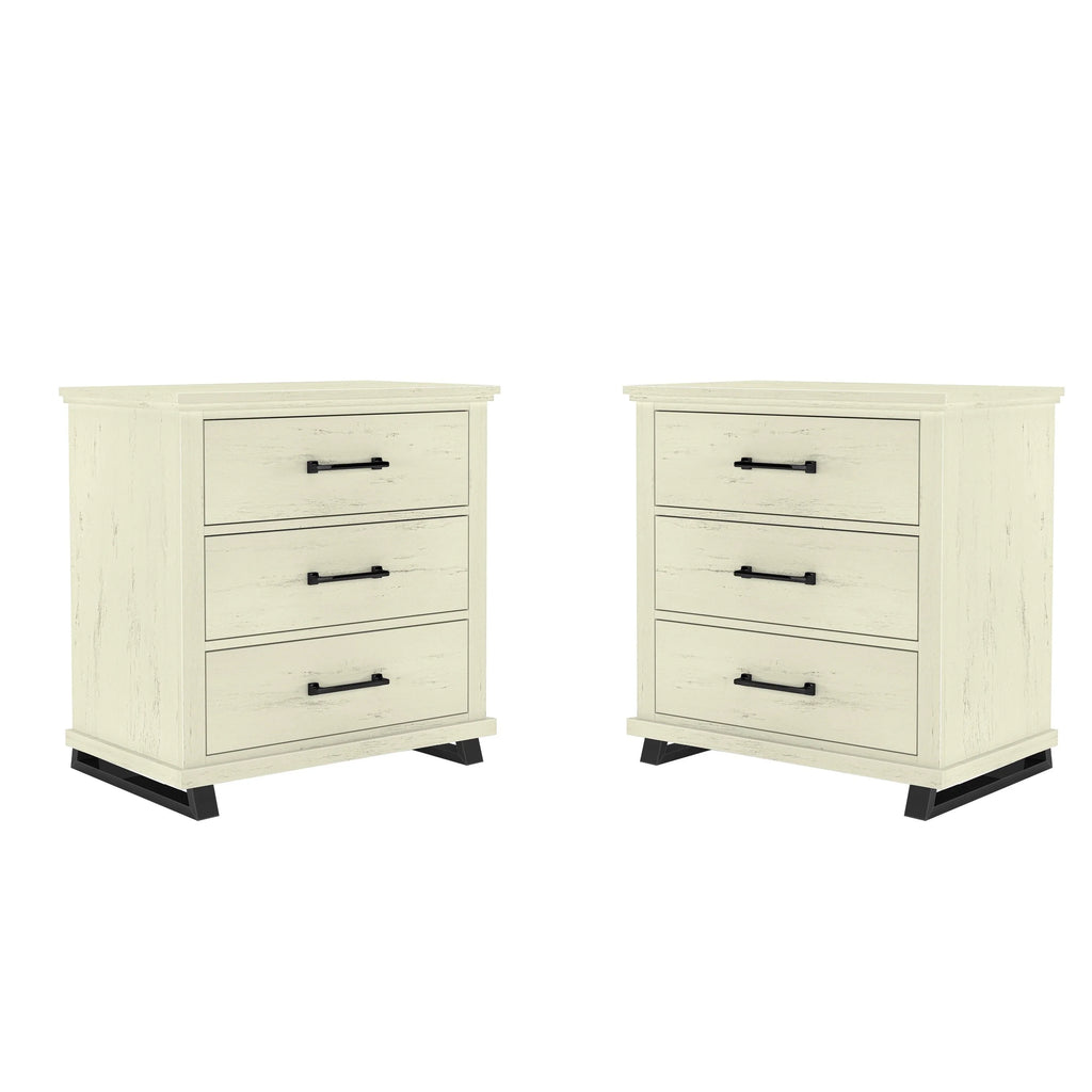 2026 New FESTIVO 32 inch Wide 3-Drawer Bedroom Nightstand with Elevated Metal Legs - Beige