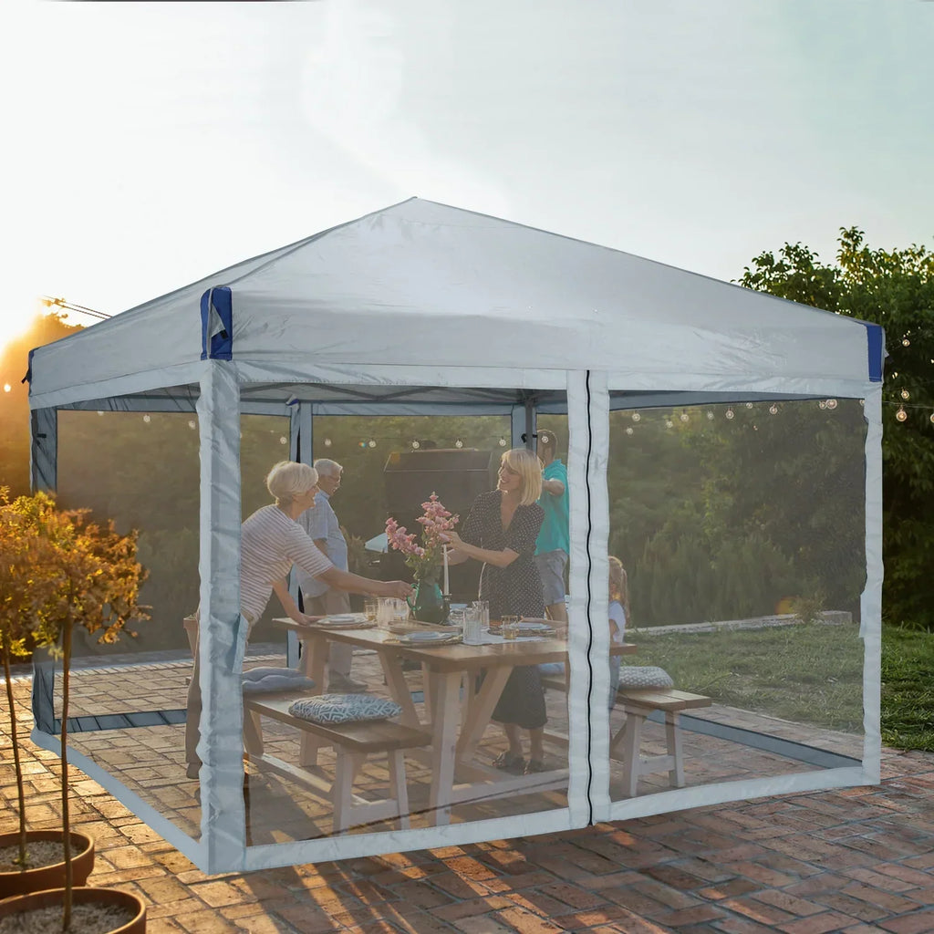 2026 NewAoodor 12'x12' Pop Up Canopy with Removable Mesh Sidewalls, Outdoor Portable Instant Shelter Tent-Black