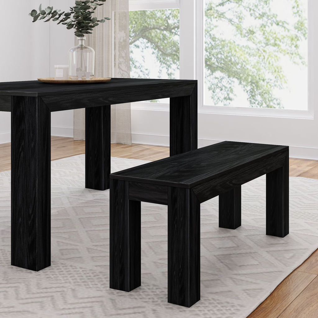 2026 New Plank+Beam Modern Dining Bench, Solid Wood Bench for Dining Table, 49", Blonde Wirebrush