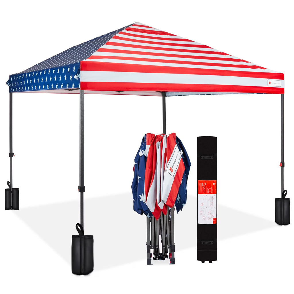 2026 NewBest Choice Products 12x12ft Easy Setup Pop Up Canopy w/ 1-Button Setup, Wheeled Case, 4 Weight Bags - Navy Blue