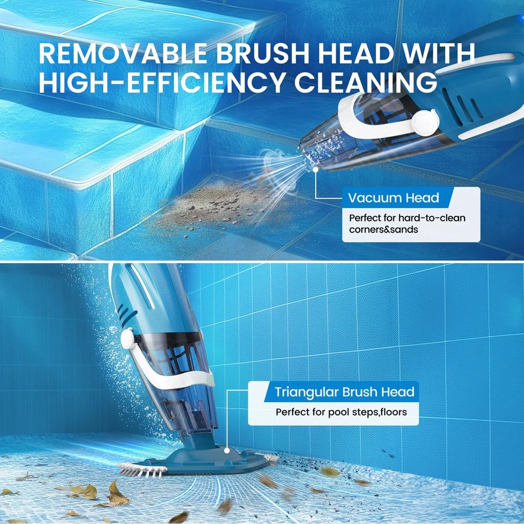2026 NewCordless Pool Vacuum Cleaner, Handheld Pool Vacuum with 80-Minute Runtime for Above & In-Ground Pools, Spas and Hot Tubs, Strong Suction Power, Fast Charging