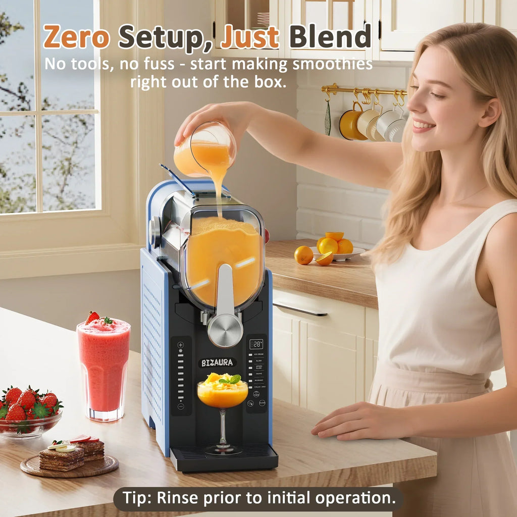 2026 NewBIZAURA Slushie Machine, Slushy Machine for Home No Ice Need, Professional Frozen Drink Maker, 6 Presets for Milkshakes, Frapp"s, Slush, Ice Cream