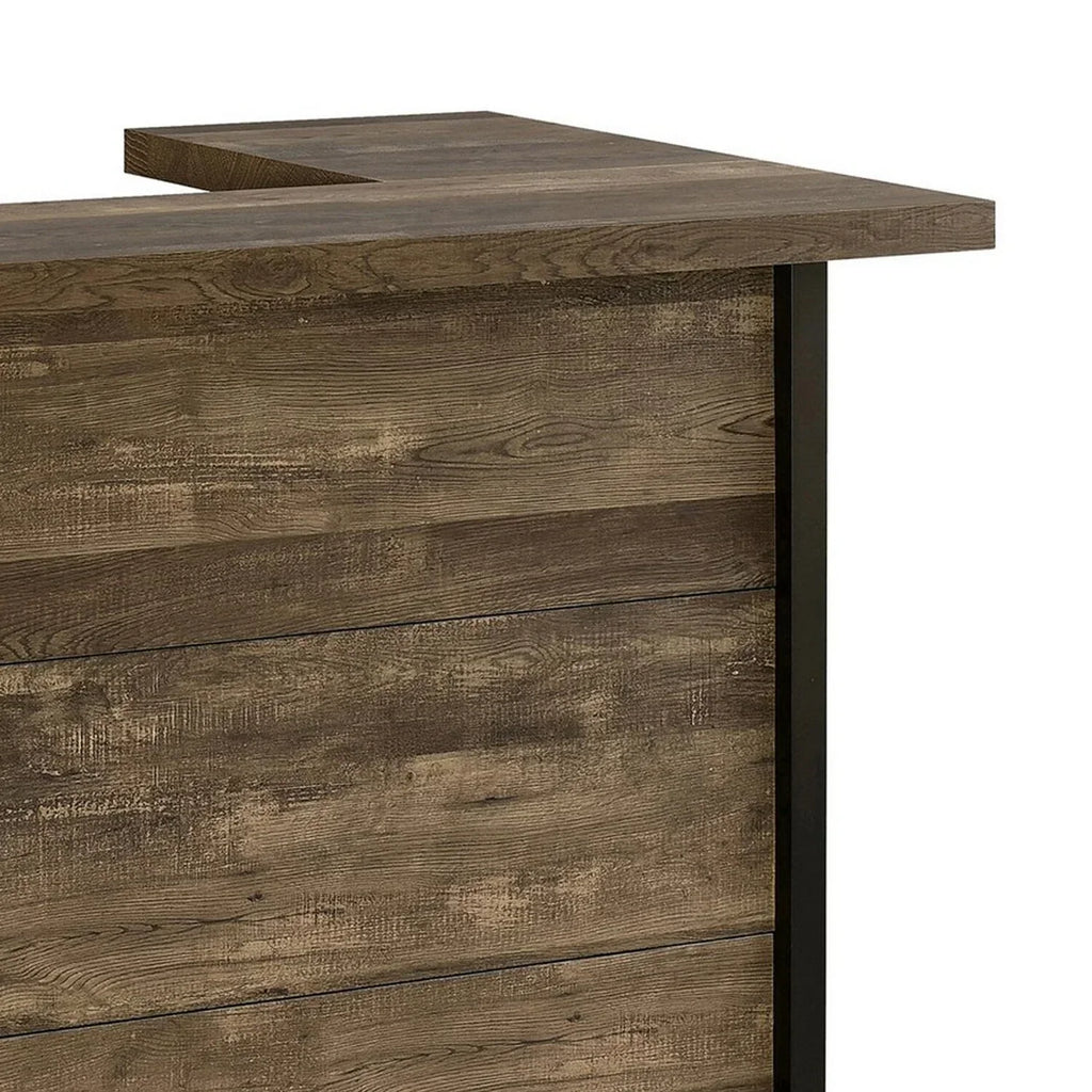 2026 New71 Inch Rectangular Home Bar Serving Unit Storage Shelves 2 Tiers Brown
