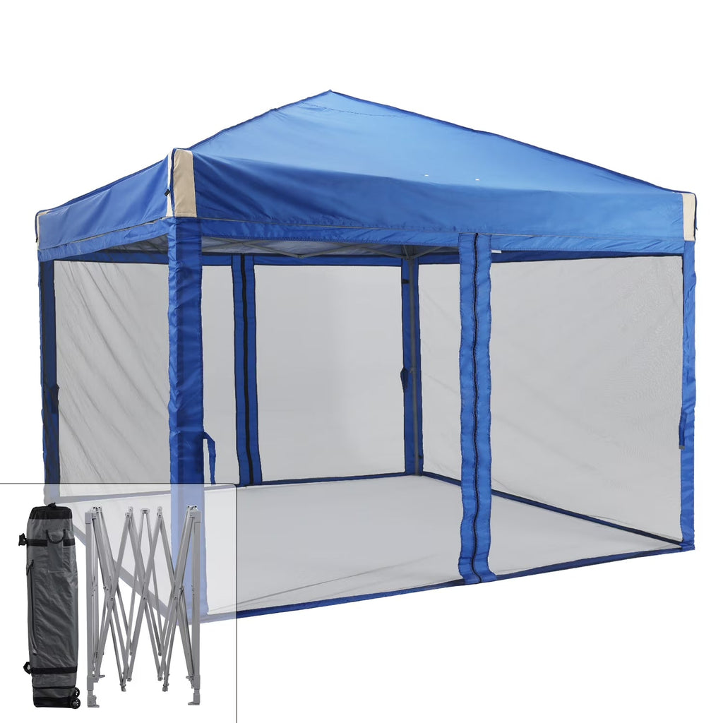 2026 NewAoodor 12'x12' Pop Up Canopy with Removable Mesh Sidewalls, Outdoor Portable Instant Shelter Tent-Black