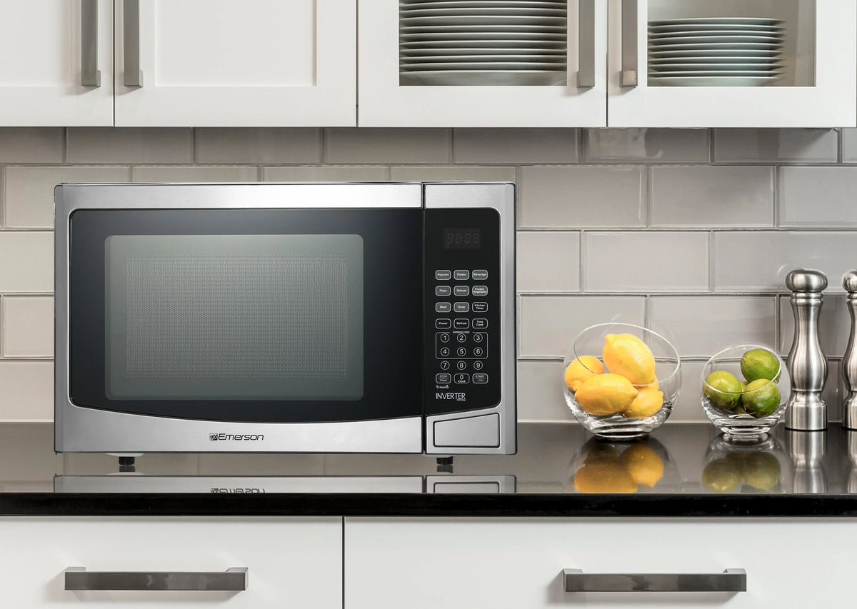 2026 NewEmerson 1.2 Cu Ft, 1000W Stainless Steel Countertop Microwave Oven with Inverter Technology, Touch Control, MWI1212SS