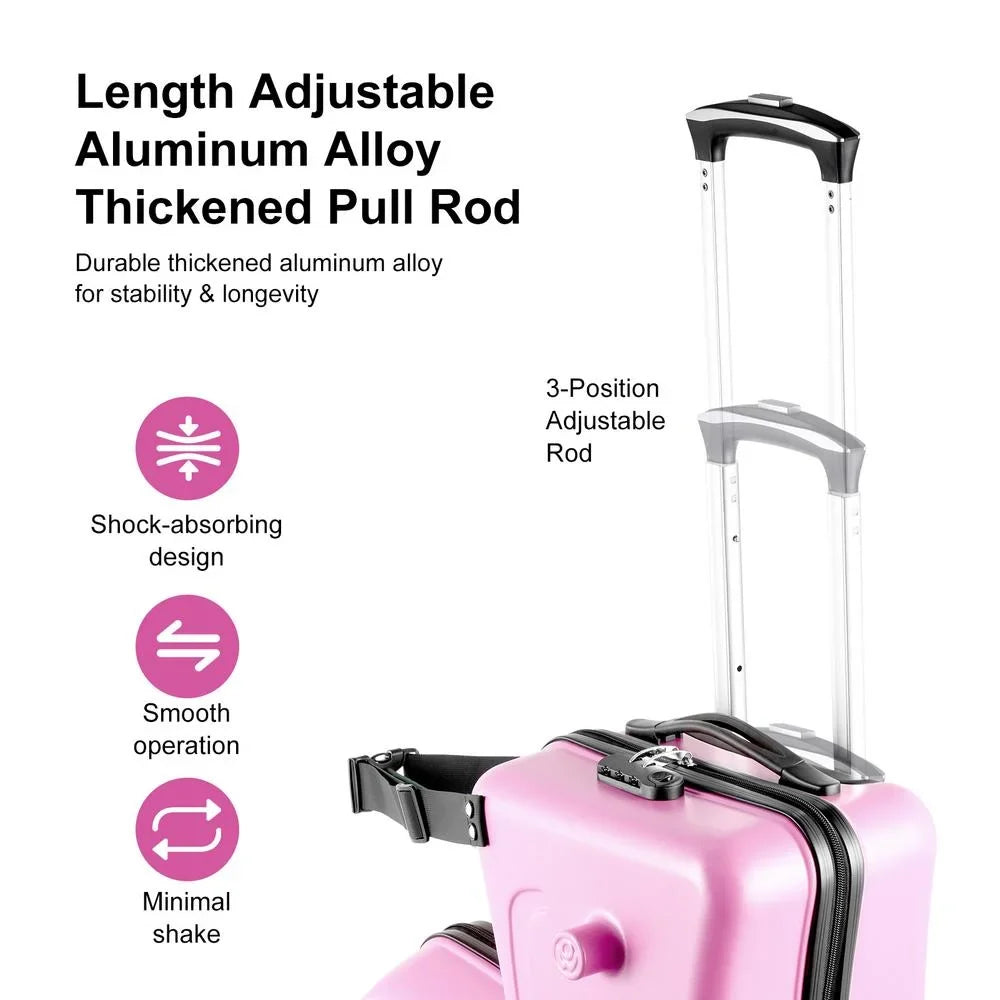2026 NewTOHU Kids Luggage, Kids Ride-on Luggage with Spinner Wheels Suitcase, Kid's Ride-On Suitcase Help Your Child Relax