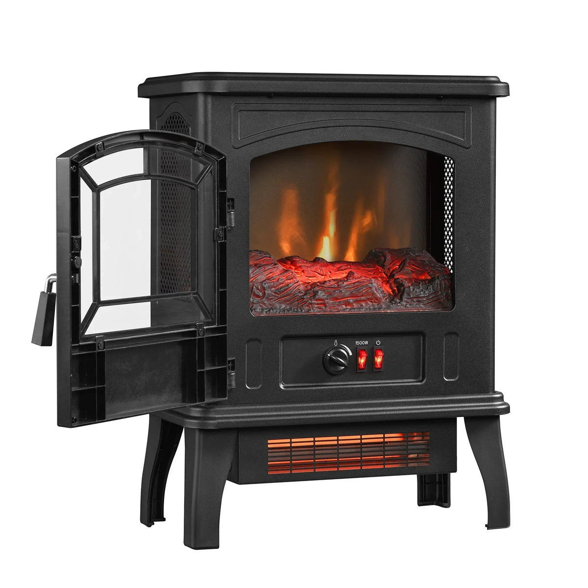 2026 NewClassicFlame 17.5"W Infrared Quartz Electric Stove Heater, Insignia Blue