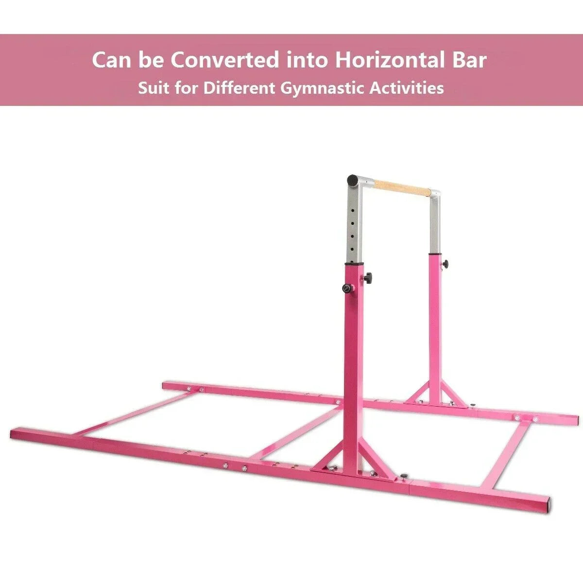 2026 NewCostway Kids Gymnastics Parallel Bars Double Horizontal Bars Adjustable Width Height