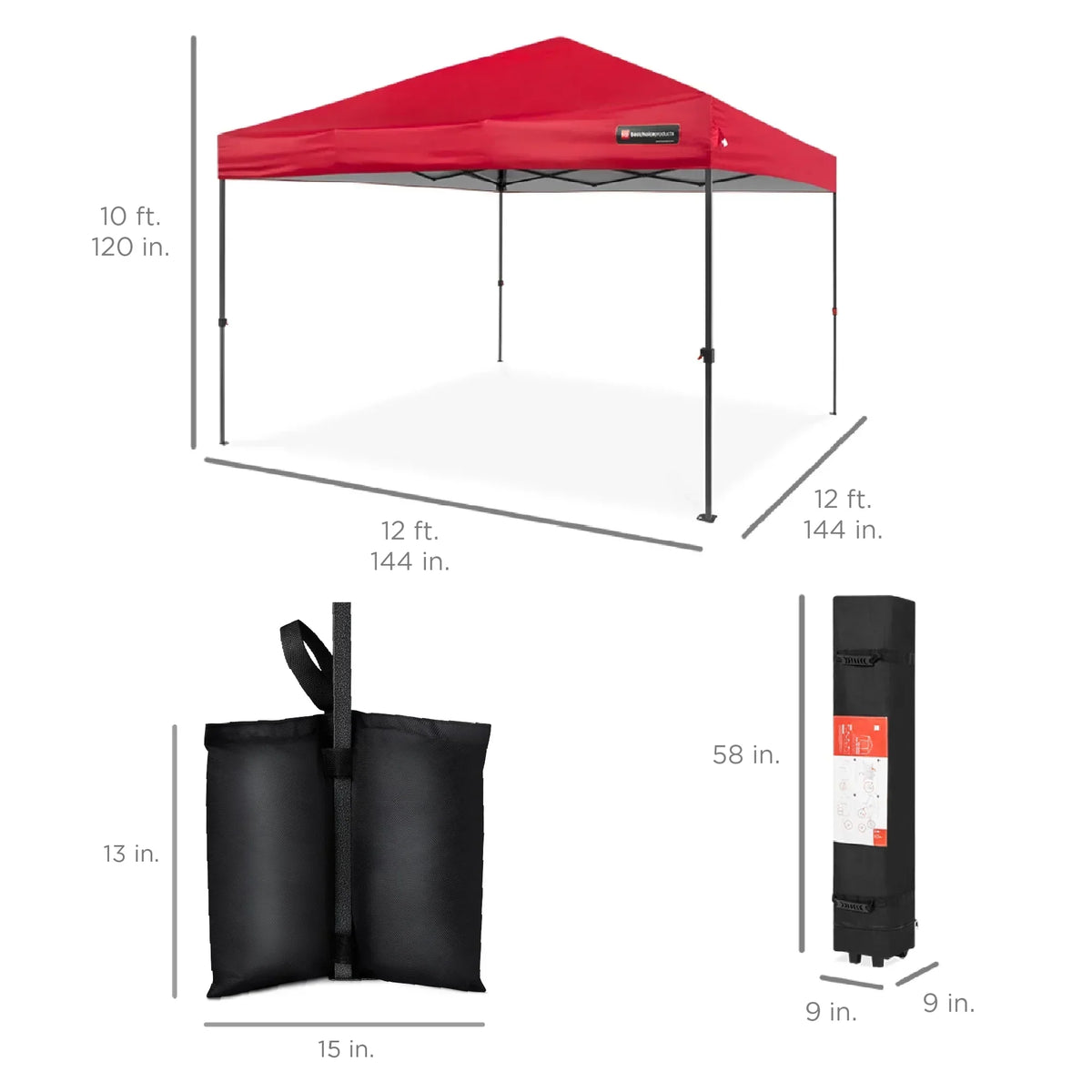 2026 NewBest Choice Products 12x12ft Easy Setup Pop Up Canopy w/ 1-Button Setup, Wheeled Case, 4 Weight Bags - Navy Blue