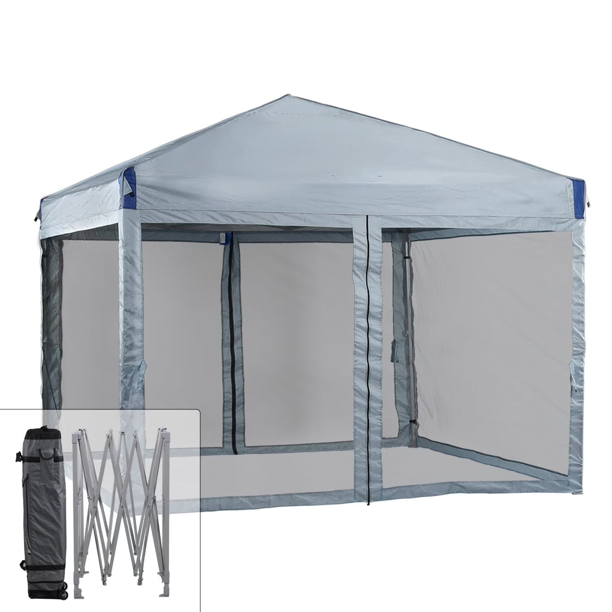 2026 NewAoodor 12'x12' Pop Up Canopy with Removable Mesh Sidewalls, Outdoor Portable Instant Shelter Tent-Black