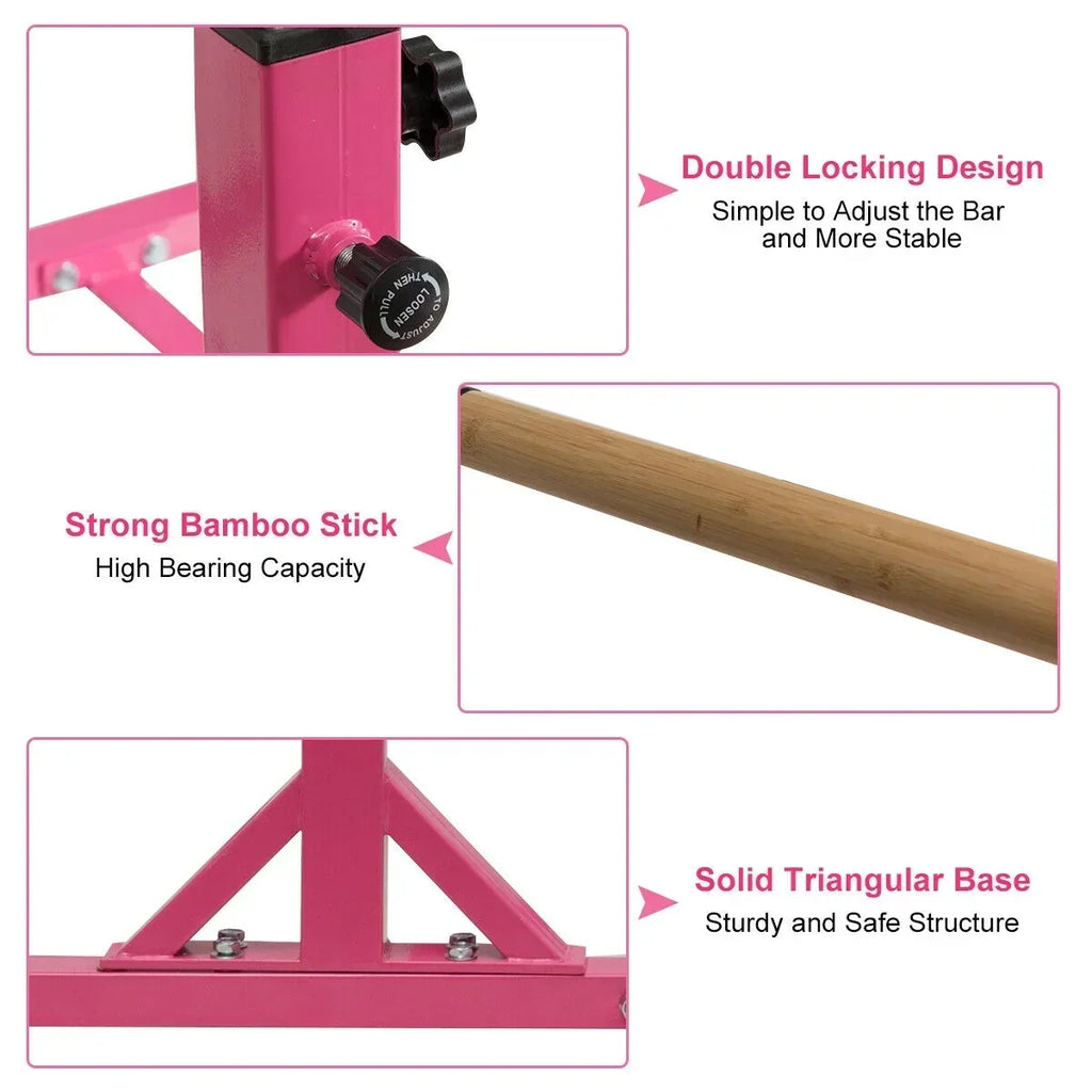 2026 NewCostway Kids Gymnastics Parallel Bars Double Horizontal Bars Adjustable Width Height
