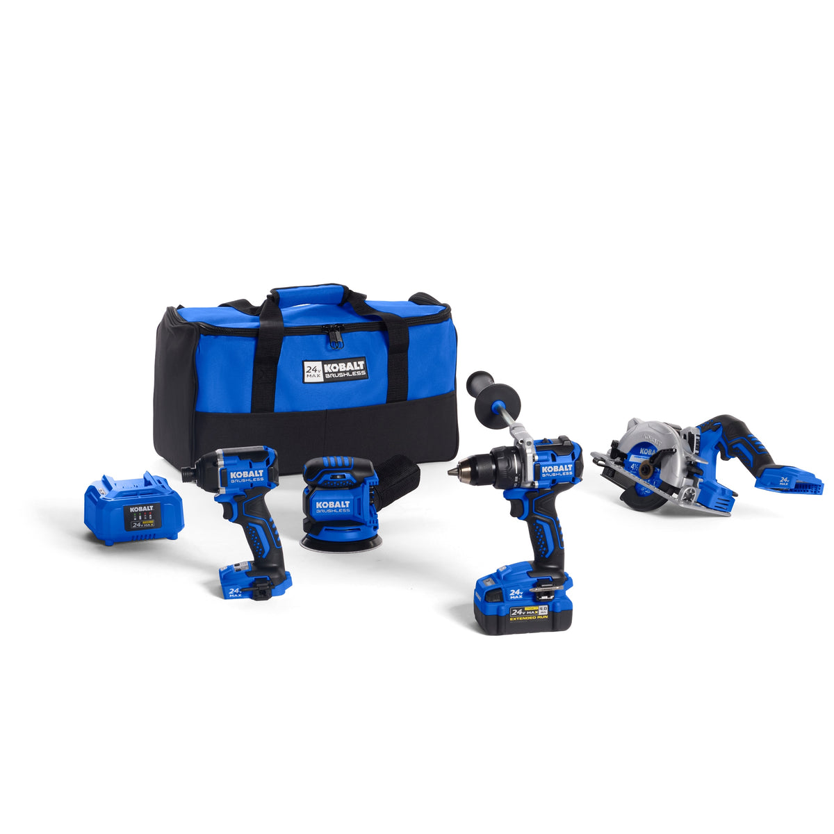 Kobalt 24-volt 4 -Tool Brushless Power Tool Combo Kit 1 -Batteries Included and Charger Included )