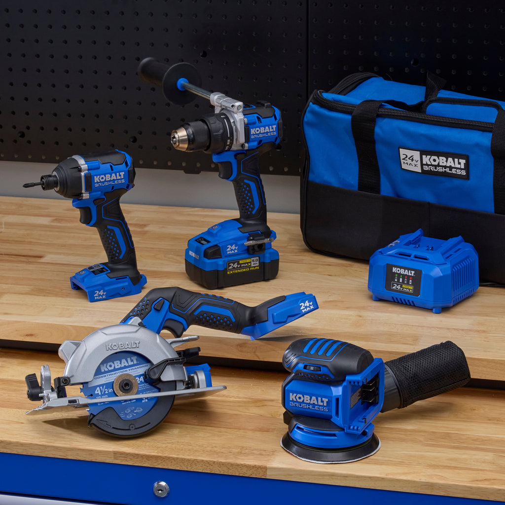Kobalt 24-volt 4 -Tool Brushless Power Tool Combo Kit 1 -Batteries Included and Charger Included )