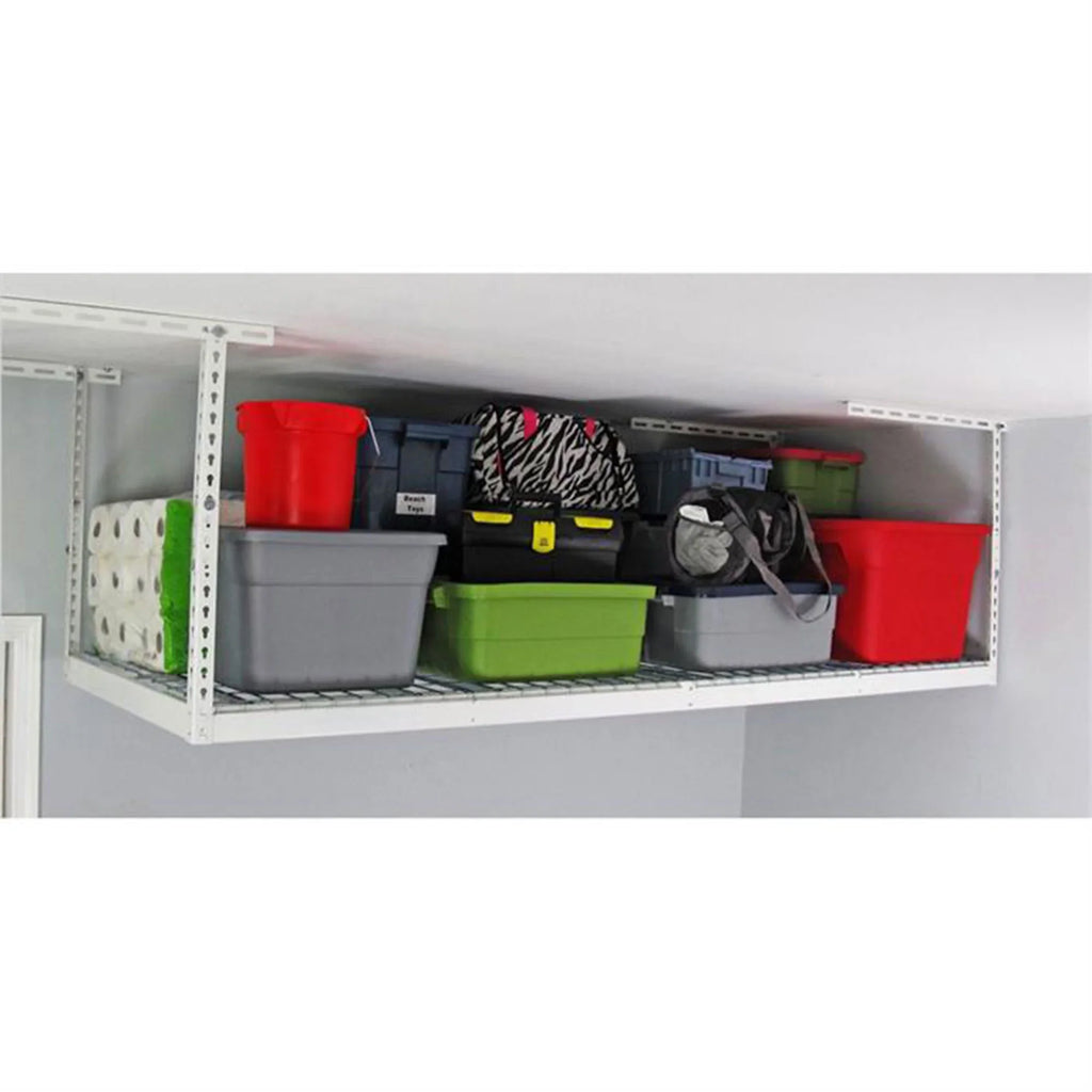 2026 New MonsterRax 3' x 8' Overhead Garage Storage Rack Holds 450 Pounds, White
